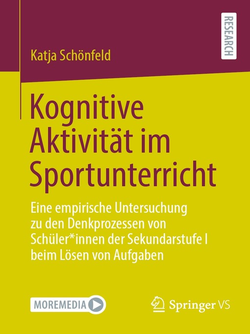 Title details for Kognitive Aktivität im Sportunterricht by Katja Schönfeld - Available